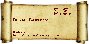 Dunay Beatrix névjegykártya